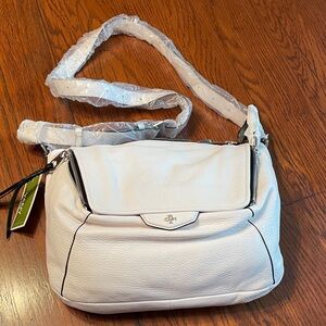 orYANY Cream Leather Shoulder Bag